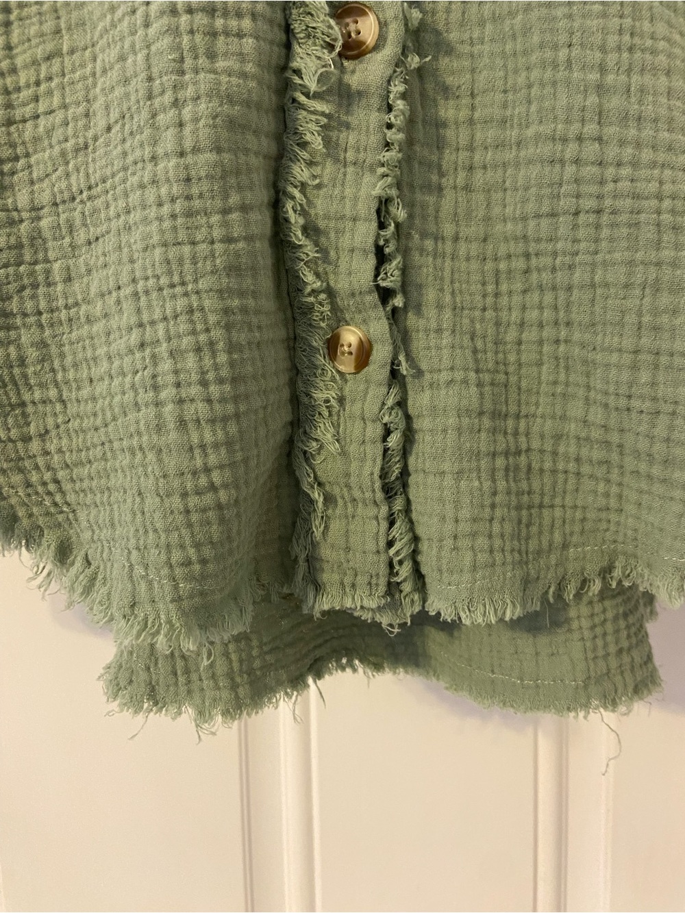 Thread & Supply Olive Utility Button-Front/Shacket - Picture 5 of 8